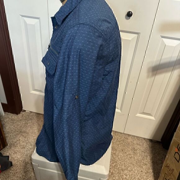 Rock & Republic Mens Large Blue Long Sleeve Button Down Shirt - Picture 2 of 5